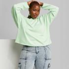 Women's Plus Size French Terry Sweatshirt - Wild Fable Green 1x, Women's,