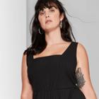 Women's Plus Size Sleeveless Square Neck Rib Knit Jumpsuit - Wild Fable Black 2x, Women's,
