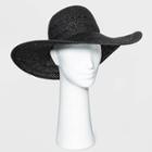 Women's Straw Floppy Hat - A New Day Black