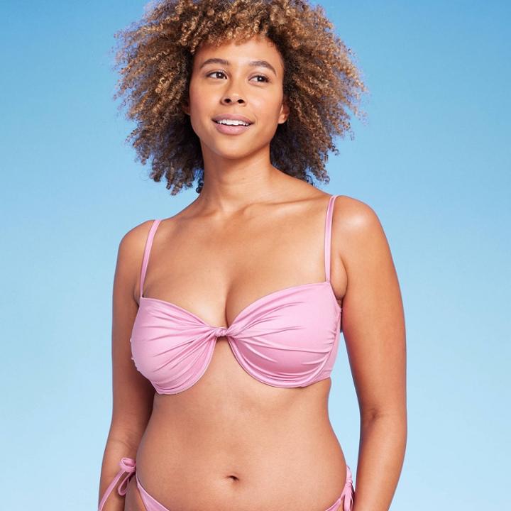 Women's Underwire Twist-front Bikini Top - Shade & Shore Pink