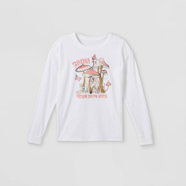 Kids' Oversized Long Sleeve Graphic T-shirt - Art Class White