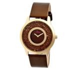 Women's Boum Clique Watch With Custom Stone-inlaid Outer Dial-brown, Brown