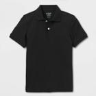 Plusboys' Short Sleeve Interlock Uniform Polo Shirt - Cat & Jack Black