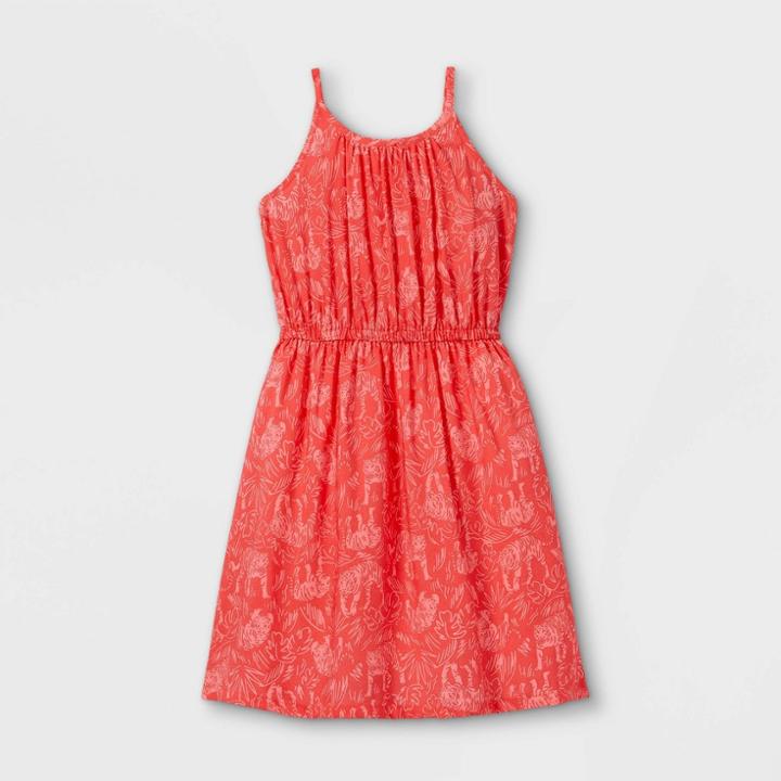 Girls' Woven Sleeveless Dress - Cat & Jack Coral