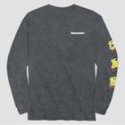 Men's Nickelodeon Spongebob Squarepants Long Sleeve Graphic T-shirt - Charcoal Gray