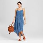 Women's Floral Pleated Front Strappy Dress - Universal Thread Blue Print