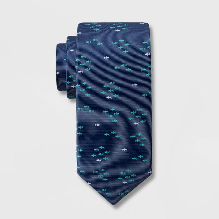 Men's Pearl Fish Tie - Goodfellow & Co Navy One Size, Blue/white