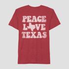 Petitemen's Short Sleeve Peace Love Texas Graphic T-shirt - Awake Red