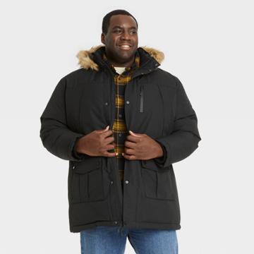 Men's Big & Tall Arctic Parka Overcoat - Goodfellow & Co Black