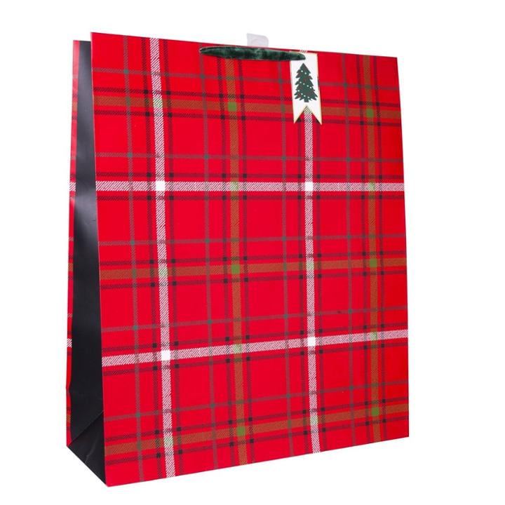 Spritz Jumbo Plaid Printed Gift Bag -