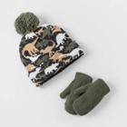 Toddler Boys' Dino Camo Beanie With Mittens Set - Cat & Jack