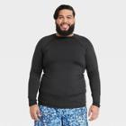 Men's Big & Tall Regular Fit Long Sleeve Rash Guard Swim Shirt - Goodfellow & Co Black