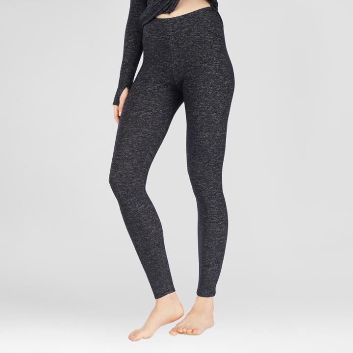 Warm Essentials By Cuddl Duds Women's Sweater Knit Thermal Leggings - Dark Charcoal