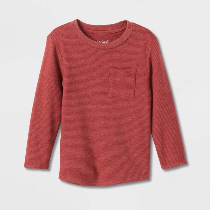 Toddler Boys' Ottoman Long Sleeve Knit T-shirt - Cat & Jack Burgundy