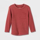 Toddler Boys' Ottoman Long Sleeve Knit T-shirt - Cat & Jack Burgundy