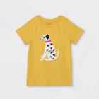 Girls' Flip Sequin Dog Short Sleeve T-shirt - Cat & Jack Mustard Yellow