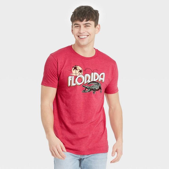Men's Short Sleeve Florida Gator Graphic T-shirt - Awake Red