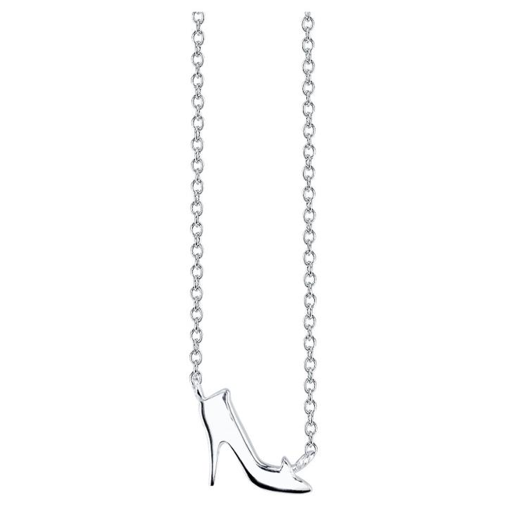 Disney Sterling Silver Cinderella Heel Necklace Silver (18.24), Girl's