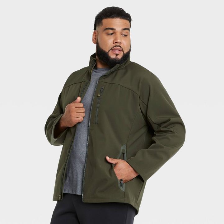 Men's Fleece Softshell Jacket - All In Motion Olive Green