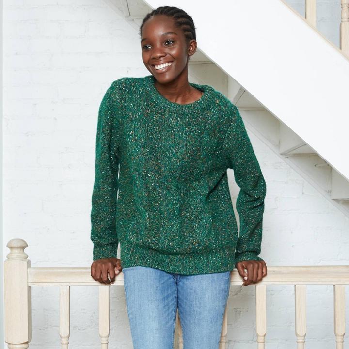 Women's Crewneck Cable Knit Pullover Sweater - A New Day