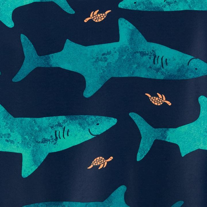 Baby Boys' Shark Print Long Sleeve One Piece Swimsuit - Just One You Made By Carter's Navy Blue