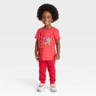 Toddler Boys' Valentine's Day 'critters' Short Sleeve T-shirt And Fleece Jogger Pants Set - Cat & Jack Red