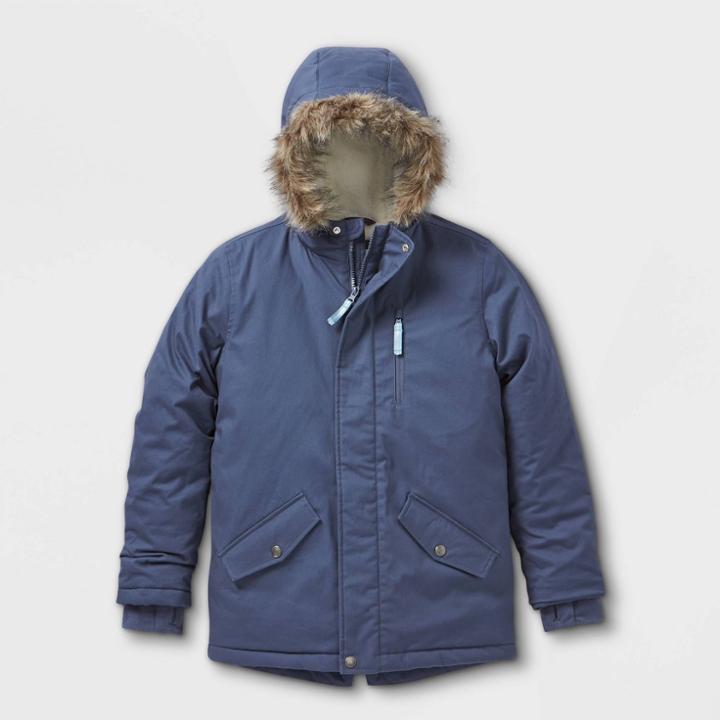Boys' Solid Parka Jacket - Cat & Jack Navy