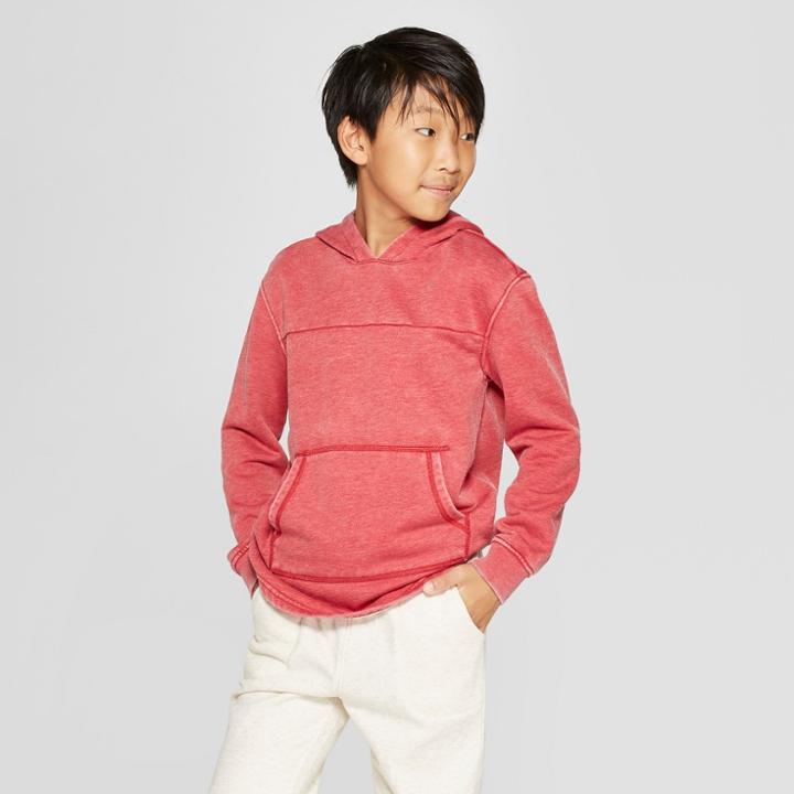 Boys' Hooded Sunburn Wash Sweatshirt - Cat & Jack Coral Heather