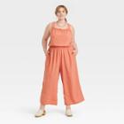 Women's Plus Size Tank Jumpsuit - Universal Thread Coral Orange