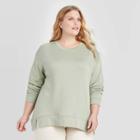 Women's Plus Size Fleece Pullover - Ava & Viv Light Green X, Women's