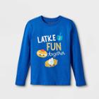 Boys' 'latke Fun Together' Graphic Long Sleeve T-shirt - Cat & Jack Cobalt Blue