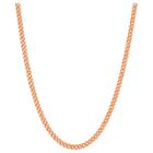Tiara Rose Gold Over Silver 20 - 2.5 Mm Curb Chain Necklace, Size: