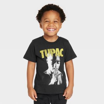 Toddler Tupac Solid Short Sleeve T-shirt - Black