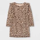 Grayson Mini Toddler Girls' Leopard Print French Terry Dress - Tan