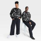 No Brand Black History Month Adult Plus Size Graffiti Scoop Neck Pullover Sweater - Black Jacquard