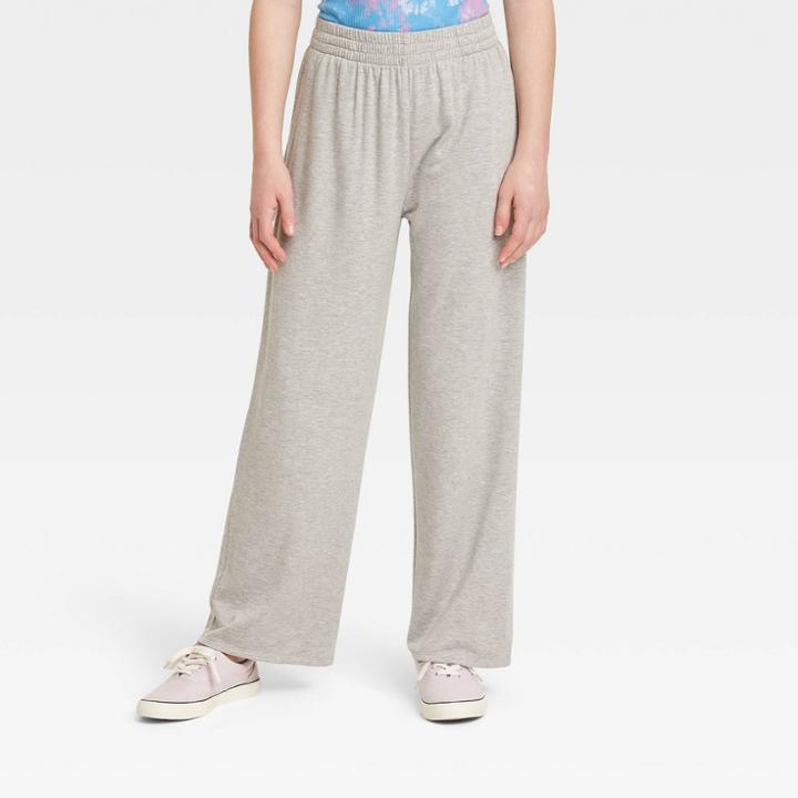 Girls' Wide Leg Pants - Art Class Gray