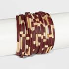 Target Simulated Leather And Tube Slider Magnetic Bracelet - Universal Thread Royal Burgundy, Women's