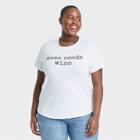Grayson Threads Women's Plus Size Mother's Day Mama Needs Wine Short Sleeve Graphic T-shirt - White
