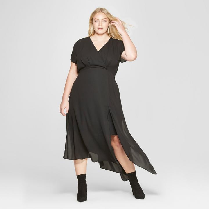 Women's Plus Size Scarf Hem Dress - Prologue Black
