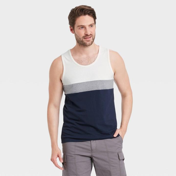 Men's Standard Fit Jersey Tank Top - Goodfellow & Co Xavier Navy