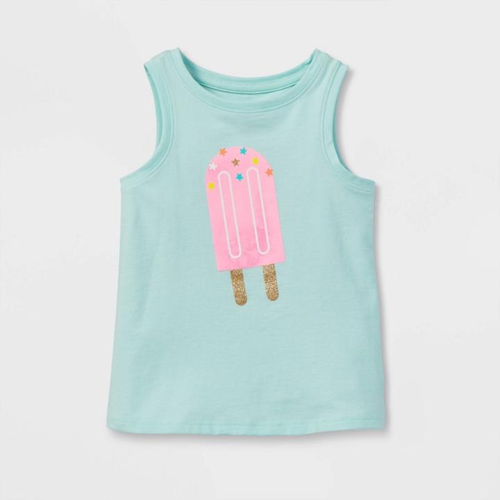 Toddler Girls' Sparkle Ice Cream Knit Graphic Tank Top - Cat & Jack
