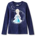 Girls' Disney Frozen Long Sleeve T-shirt Navy
