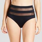 Mossimo Women's Mesh Inset High Waist Bikini Bottom - Black -