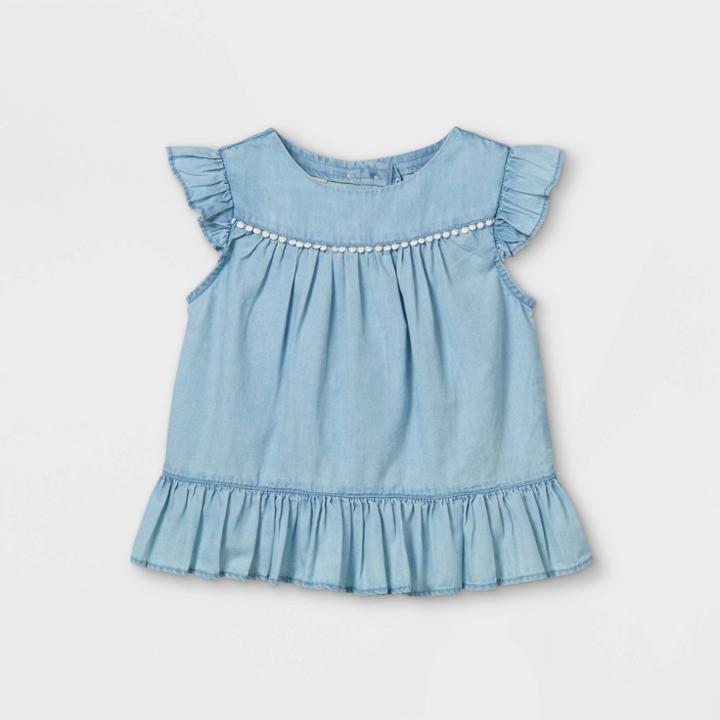 Oshkosh B'gosh Toddler Girls' Flutter Short Sleeve Tank Top - Blue