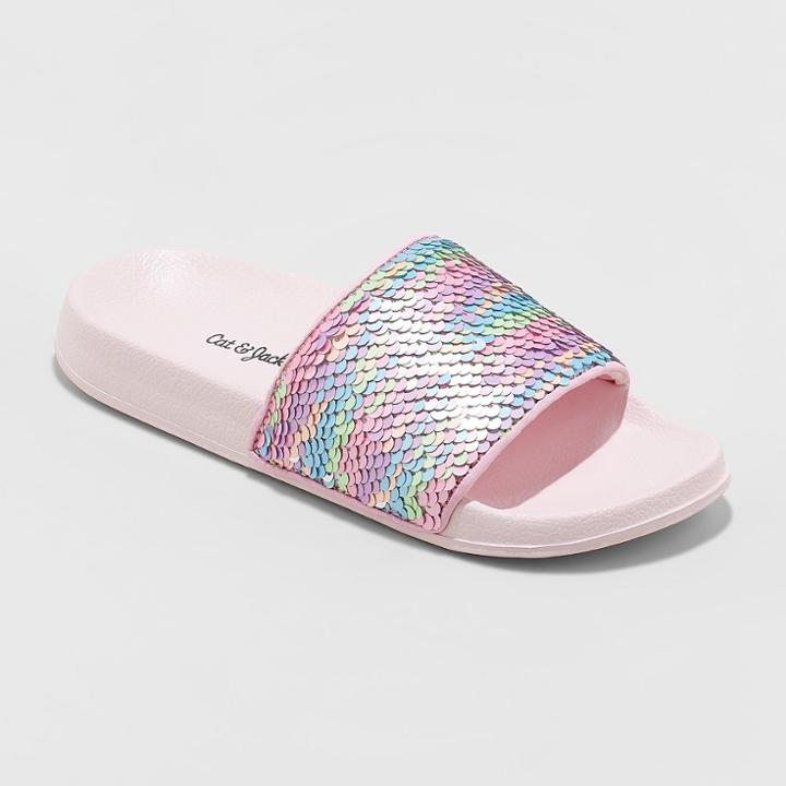 Girls' Fizz Flippable Sequin Slide Sandals - Cat & Jack Pink