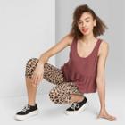 Women's Rib-knit Peplum Tank Top - Wild Fable Burgundy Xs, Women's, Red