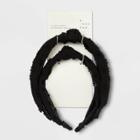 Swiss Dot Top Knot Headband Set 2pc - A New Day Black