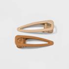 Hair Clip Set 2pc - Universal Thread Brown/beige