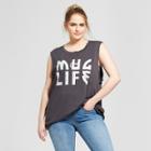 Women's Plus Size Mug Life Graphic Muscle Tank - Fifth Sun (juniors') Black