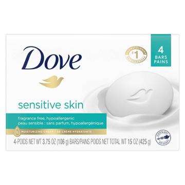 Dove Beauty Dove Sensitive Skin Unscented Beauty Bar Soap - 4pk